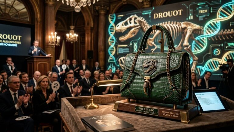 Sac à Main en Peau de T-Rex : Enchères Exceptionnelles à Paris
