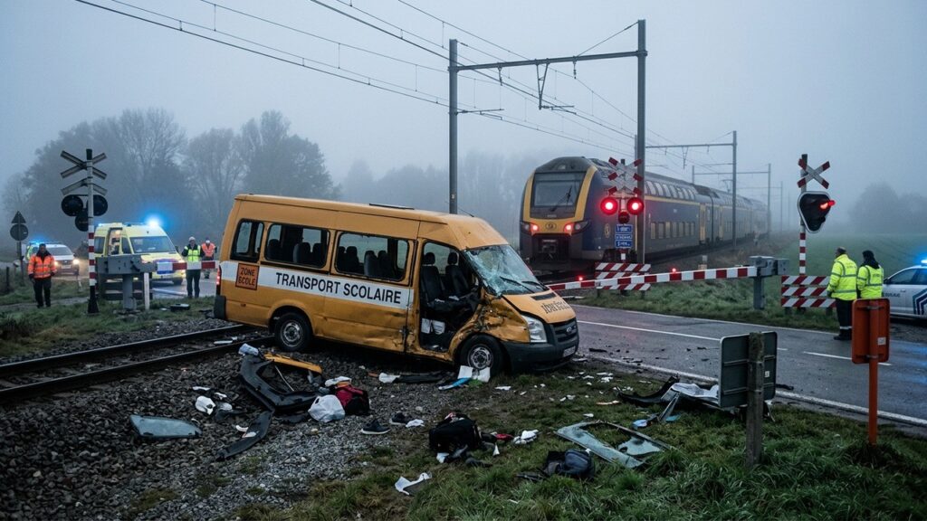 Tragique Accident en Belgique : Car Scolaire Percuté par un Train à Buggenhout