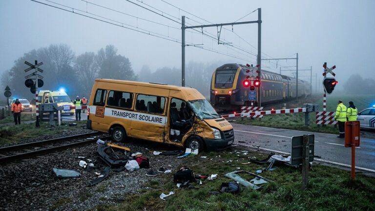 Tragique Accident en Belgique : Car Scolaire Percuté par un Train à Buggenhout
