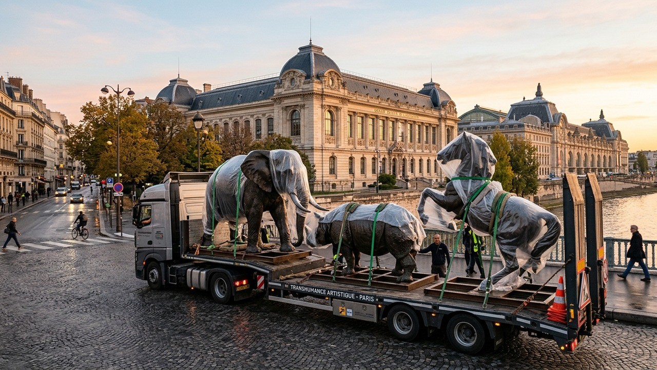Transhumance Exceptionnelle des Statues Animalières d&rsquo;Orsay vers le Jardin des Plantes