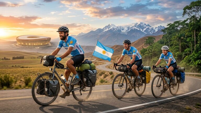 Trois Argentins Pédalent 17 000 Km Pour Soutenir l&rsquo;Albiceleste