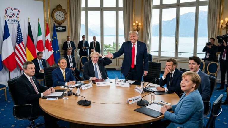 Trump Au G7 D&rsquo;Evian : Arrivée En Retard Et Déclaration Choc