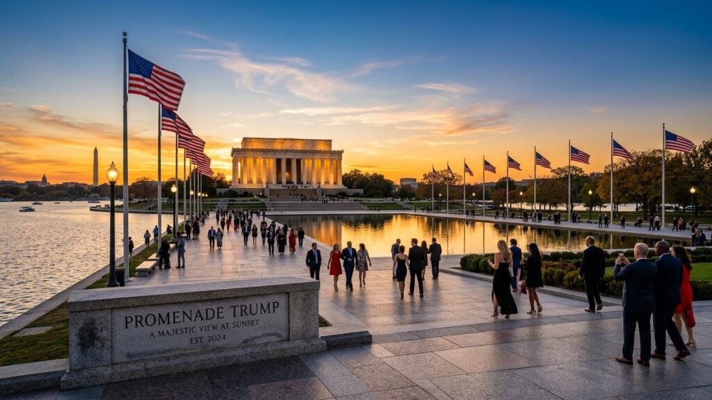 Trump VePlanning the article structure and contentut Une Promenade À Son Nom Près Du Lincoln Memorial