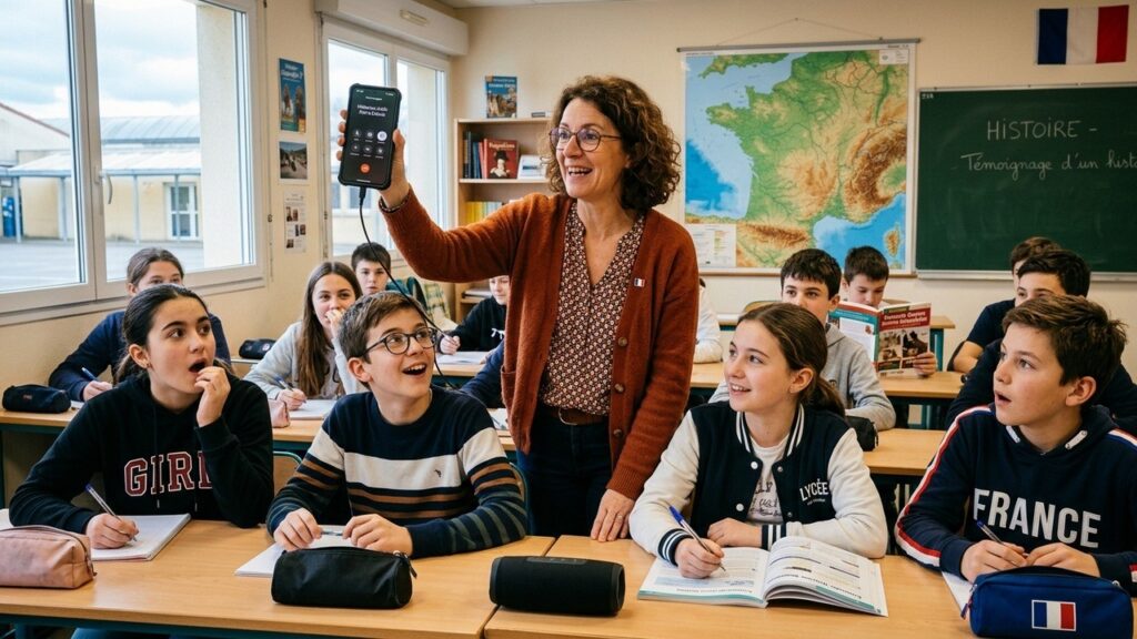Un Cours d&rsquo;Histoire Unique : Collégiens au Téléphone avec François Hollande