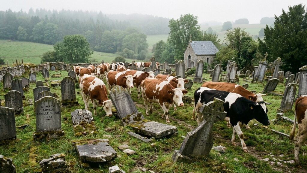 Vaches en Fuite Dévastent un Cimetière Belge : Un Incident Inattendu